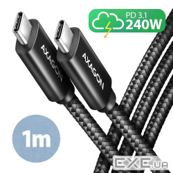 Кабель AXAGON BUCM2-CM10AB USB-C USB-C 2.0, 1m, PD 240W 5A, Black