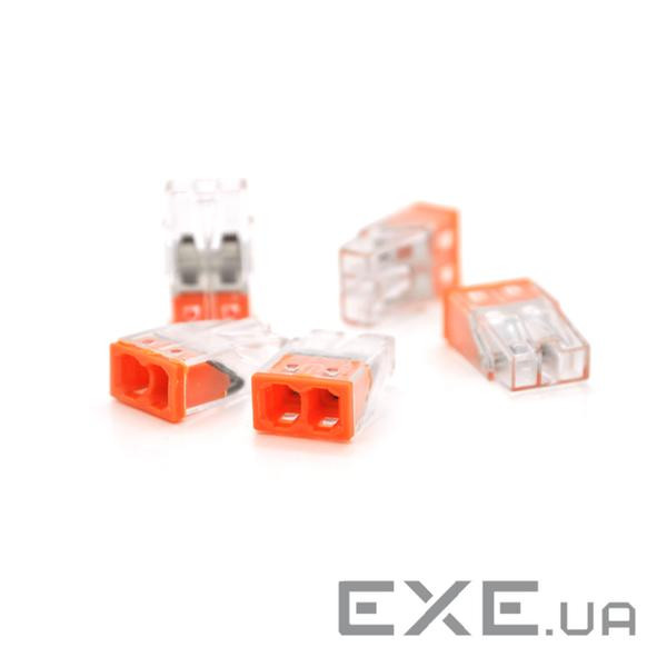 Самозатискна 2-провідна клема WAGO К773-202, 2-pin, прозоро-оранжева (K773-202)