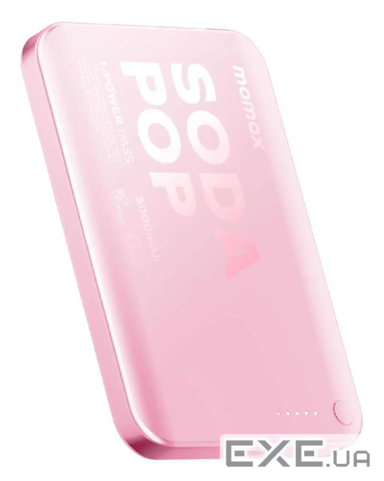 Портативний зарядний пристрій WRL 5000MAH PINK IP165P MOMAX