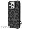 Чехол Kajsa Leopard Pattern with Magnetic Ring iPhone 16 Pro black (65331 black)