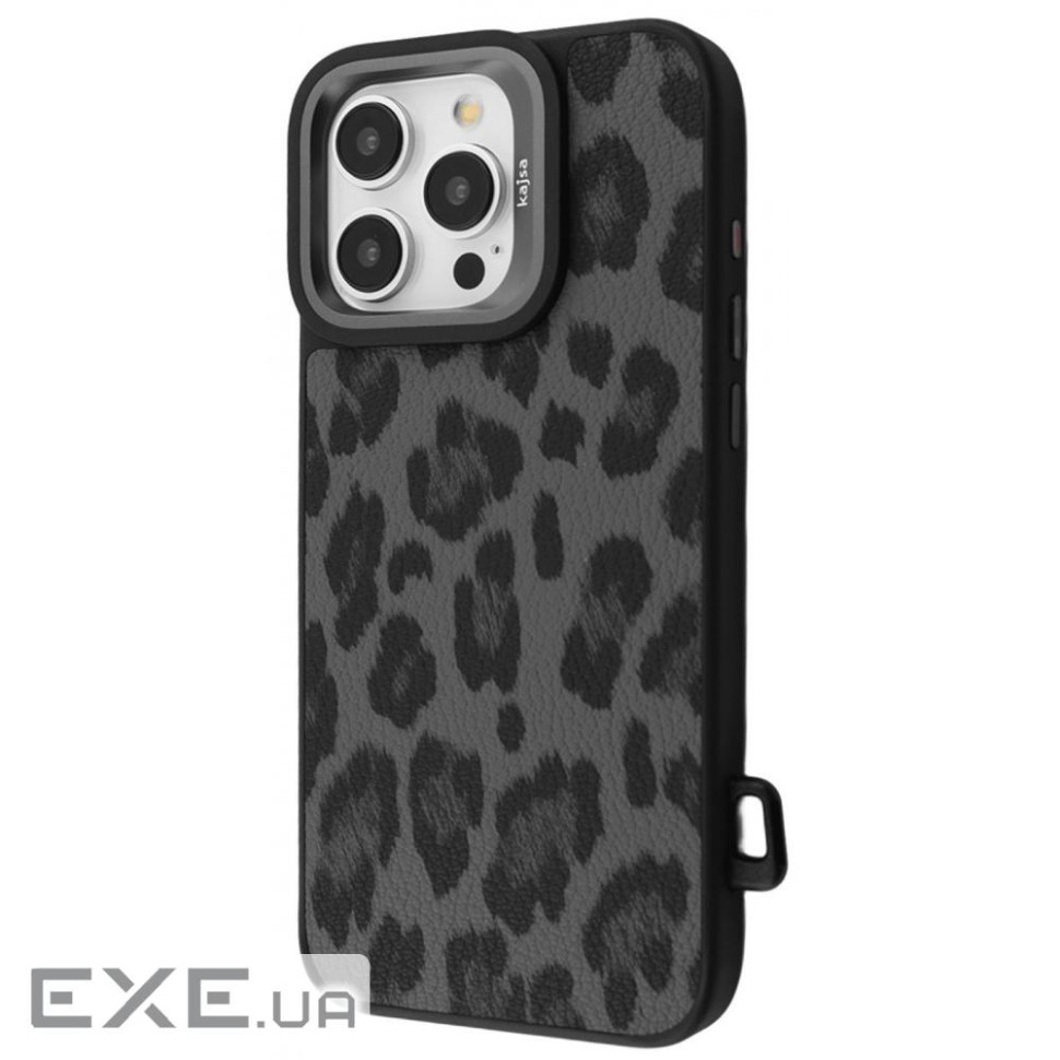 Чехол Kajsa Leopard Pattern with Magnetic Ring iPhone 16 Pro black (65331 black)