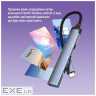 Хаб USB ColorWay ''4-in-1'', Grey, Type-C 3.0 - 1xUSB 3.0 / 3xType-C 2.0, кабель 12 см, алю (CW-HUB07)