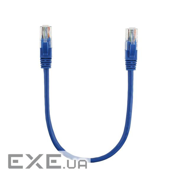 Патч-корд литий RITAR, UTP, RJ45, Cat.5e, 0,25m, синій, Cu (мідь ) (01136)