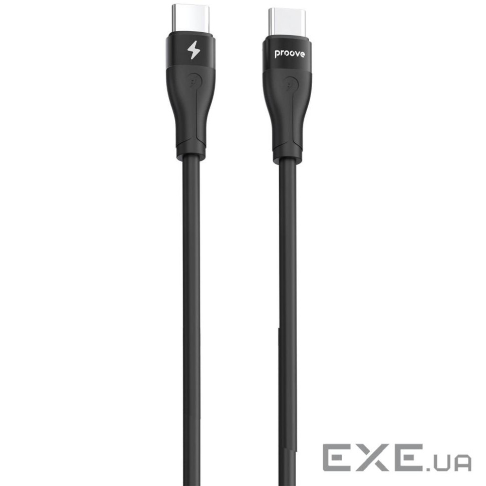 Кабель Proove Soft Silicone Type-C to Type-C 60W (1m) black (CCSO60002201)