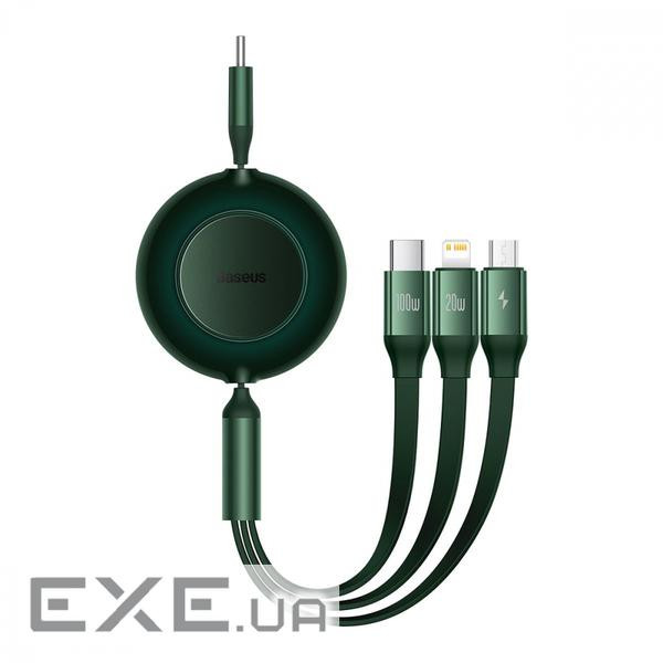 Кабель Baseus Bright Mirror 2 Series 3-in-1 (Micro USB+Lightning+Type-C) 100W (1.1m) gr (CAMJ010206)