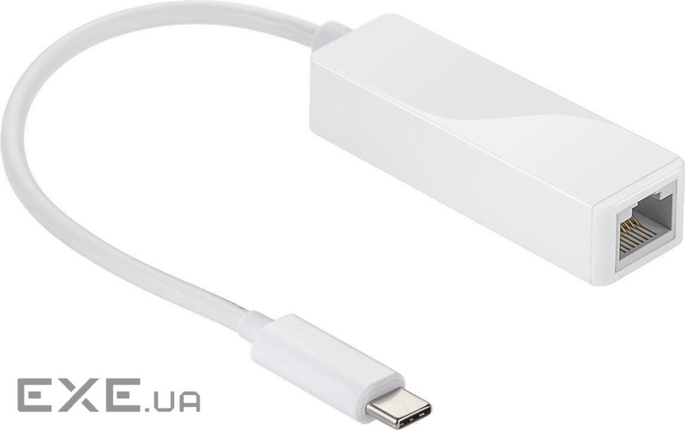 Перехідник мережевий USB Type-C-RJ45 LAN M/F,(USB3.1) 0.20m GigaLan,білий (75.06.6255-1)
