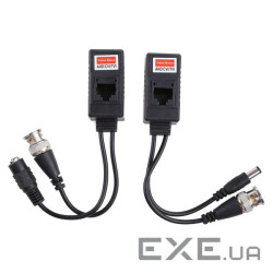 Перехідник відео RJ45 UTP5e-BNC,+DC PoE Video balun балун 720p,чорний (62.09.8455-1) (62.09.8455-1)