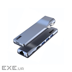Концентратор Armorstandart For MacBook M-Series HDMI 4K, RJ45, PD, 3USB, SD, microSD Grey (ARM69367)