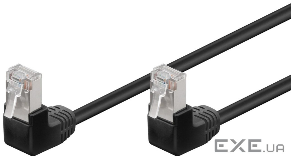Патч-корд неекранований RJ45 FTP5e 0.25m, patch D=4.9mm AWG26 2x90е Gold,чорний (75.09.6076-1)