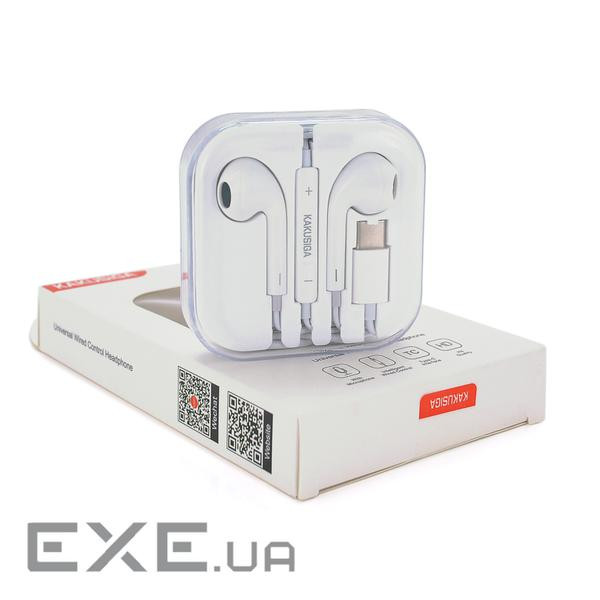 Універсальні навушники-вкладиші iKAKU KSC-144 QINGTINGZHE з мікрофоном (Type-C), White, (KSC-144-Wh) (Type-C), White, (K
