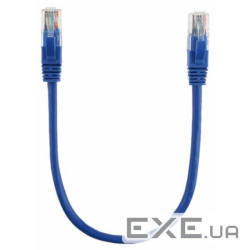 Патч-корд 0.3м, UTP, cat.5e, CCA, blue Ritar (PCR-CCA / 0.3Be) (PCR-CCA/0.3Be)