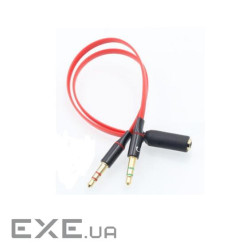 Перехідник аудіо Jack 3.5mm F 4pin -> 2 Jack 3.5mm M (Audio+MIC) (B00643) Jack 3.5mm F 4pin -> 2 Jack 3.5mm M (Audio+MIC