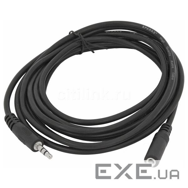 Кабель-подовжувач VOLTRONIC mini-jack 3.5мм 0.5м Black (YT-AUXCCA(M) (F)-1 (YT-AUXCCA(M)/(F)-1.0-B)