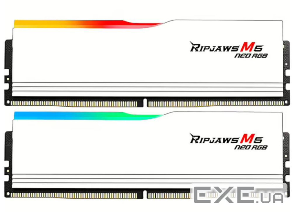 Модуль пам'яті G.SKILL Ripjaws M5 Neo RGB Matte White DDR5 6000MHz 96GB (F5-6000J3036F48GX2-RM5NRW)