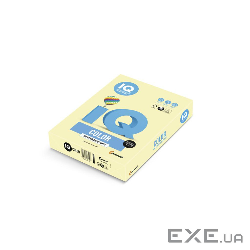 Папір Mondi IQ color А4 pastel, 160g 250sh Yellow (YE23/A4/160/IQ)
