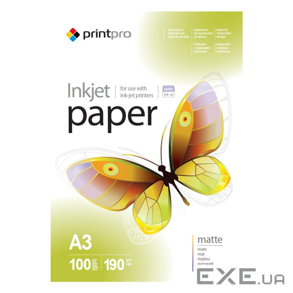 Фотопапір PrintPro A3 (PME190-100) CW 190g/m, matte (PME190100A3_OEM)