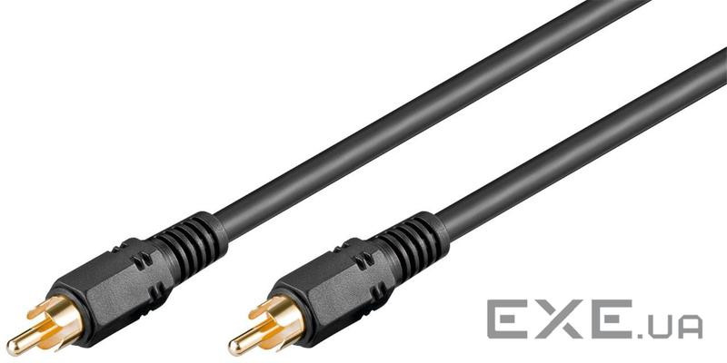 Кабель відео-сигнальний RCA M/M 15.0m,RG59/U 2xShielded D=6.0mm Gold,чорний (75.05.0338-1) (75.05.0338-1)