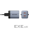 Зарядний пристрій 2xUSB-C 45W PD3.0/QC/GaN + USB-C cable М-М чорний Vention (TZ-FCDH0-EU)