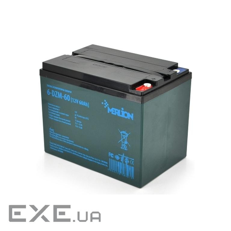 Тягова акумуляторна батарея AGM MERLION 6-DZM-60, 12V 60Ah ( 265 x 168 x 215) Q1