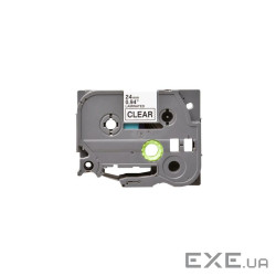 Стрічка для принтера етикеток UKRMARK B-T151P-BK/CL, сумісна з TZE151 ламінована, 24мм х 8м (900602)