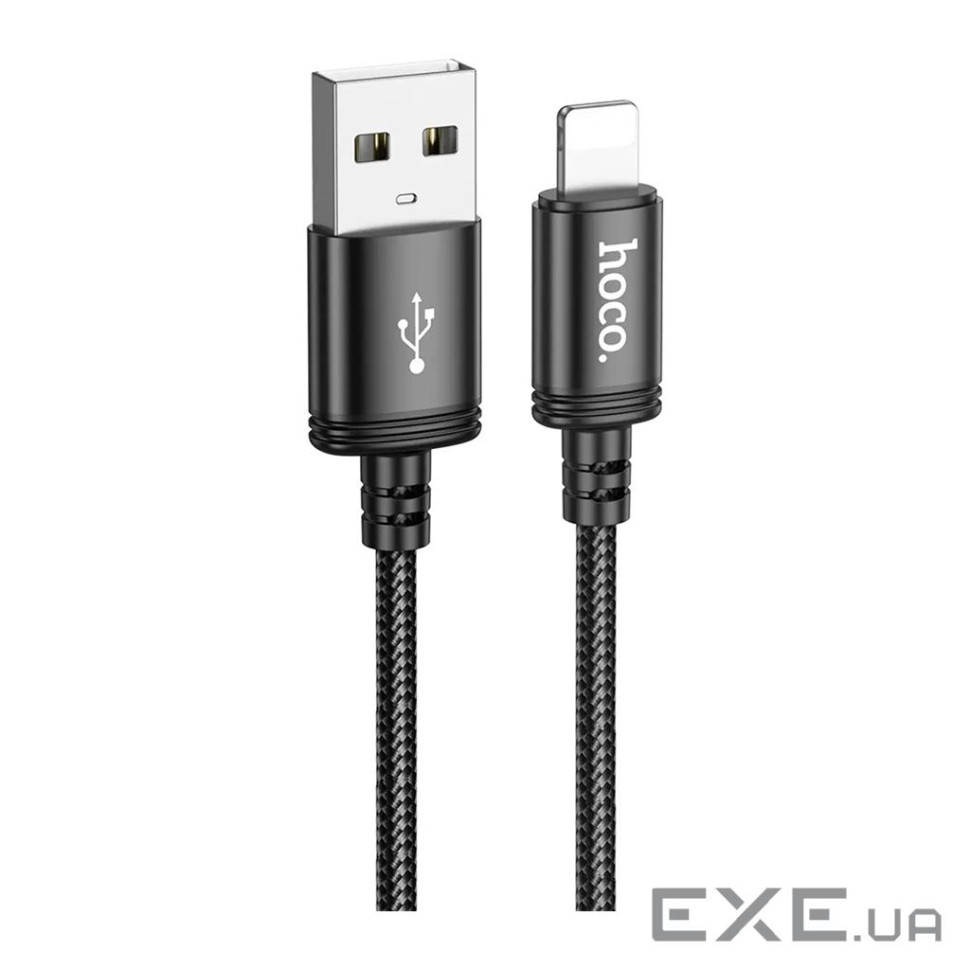 Дата кабель USB 2.0 AM to Lightning 3.0m X91 Radiance black HOCO (6931474788702)