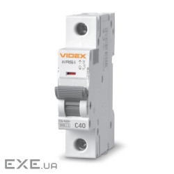 Автоматический выключатель Videx RS6 RESIST 1п 40А 6кА С (VF-RS6-AV1C40)