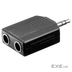 Перехідник Goobay Jack 3.5mm 3pin-6.3mmx2 M/F (Splitter), адаптер Y-form Stereo (75.01.1890-1)