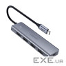 Концентратор Ugreen CM219 HUB Type-C to 4xUSB with USB-C Power Port (Gray) (70336)