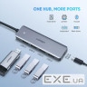 Концентратор Ugreen CM219 HUB Type-C to 4xUSB with USB-C Power Port (Gray) (70336)