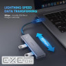 Концентратор Ugreen CM219 HUB Type-C to 4xUSB with USB-C Power Port (Gray) (70336)