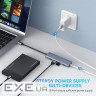 Концентратор Ugreen CM219 HUB Type-C to 4xUSB with USB-C Power Port (Gray) (70336)