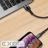 Дата кабель USB 2.0 AM to Micro 5P 1.0m nylon black ColorWay (CW-CBUM045-BK)