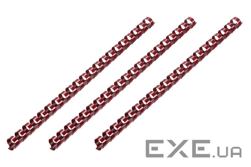 Пластикові пружини для біндера 2E, 25мм, темно-бордові, 50шт (2E-PL25-50MR) (2E-PL25-50MR)