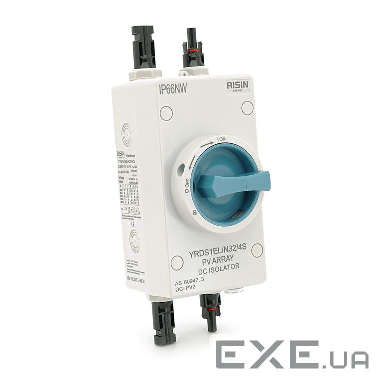 Ручний вимикач Risin, 1000V, 32A, 1St, IP66, вхід верх-низ, Grey (YT-Risin / 32A / 4P) , Grey (YT-Risin / 32A / 4P)