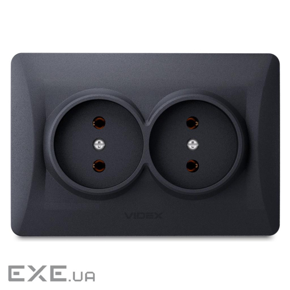 Розетка Videx BINERA 2ая черн (VF-BNSK2-BG)