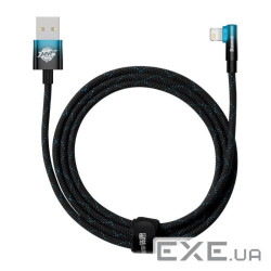 Дата кабель USB 2.0 AM to Lightning 2.0m 2.4A 90 corner black/blue Baseus (CAVP000121)