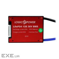 BMS плата LiFePO4 36V 12S Dis 50A Ch 30A (14695)