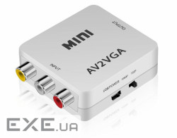 Перехідник моніторний Lucom VGA HD15-RCAx3 M/M (AV), Pas (VGA-екран) аудіо+відео (62.09.8080-1)