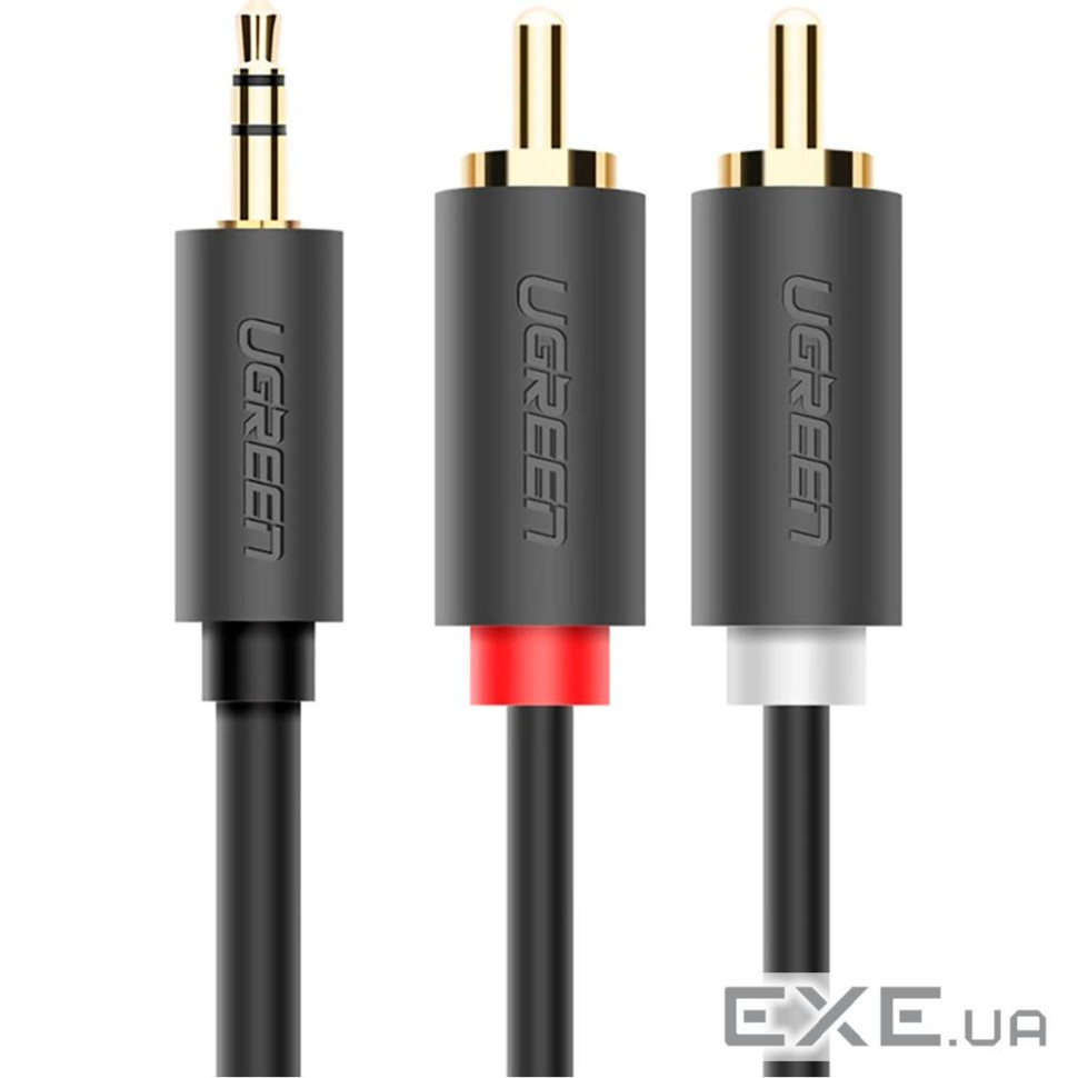 Кабель мультимедійний 3.5mm M to 2xRCA M 2.0m AV102 black Ugreen (10510) (904019641)