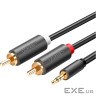 Кабель мультимедійний 3.5mm M to 2xRCA M 2.0m AV102 black Ugreen (10510) (904019641)