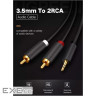 Кабель мультимедійний 3.5mm M to 2xRCA M 2.0m AV102 black Ugreen (10510) (904019641)