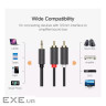 Кабель мультимедійний 3.5mm M to 2xRCA M 2.0m AV102 black Ugreen (10510) (904019641)