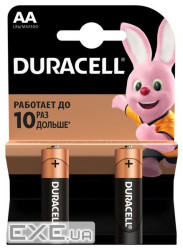 Батарейка AA (LR6), лужна, Duracell Duralock Basic, 2 шт , 1.5V, (MN1500 2BL)
