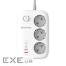 Мережевий фільтр COLORWAY CW-CHE34PDW White, 3 розетки, 2xUSB-C, 2xUSB, 2м