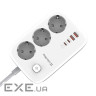 Мережевий фільтр COLORWAY CW-CHE34PDW White, 3 розетки, 2xUSB-C, 2xUSB, 2м