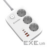 Мережевий фільтр COLORWAY CW-CHE34PDW White, 3 розетки, 2xUSB-C, 2xUSB, 2м