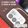 Мережевий фільтр COLORWAY CW-CHE34PDW White, 3 розетки, 2xUSB-C, 2xUSB, 2м