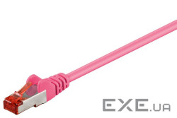Патч-корд екранований RJ45 SFTP6 3.0m, patch AWG27 D=6.0mm Gold Protect, малиновий (75.09.5505-10)