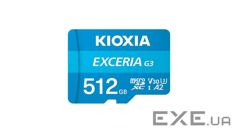 Карта памяті KIOXIA EXCERIA G3 microSDXC 512GB U3 V30 W/A (LMEX3L512GG2)