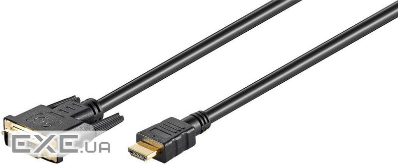 Кабель монітора-адаптер HDMI-> DVI M / M 3.0m, DVI 18 + 1 Gold D = 5.2mm, HQ, чорний (75.05.1581-60)